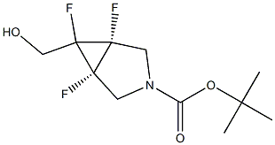 tert-butyl (1R,5S,6s)-1,5,6-trifluoro-6-(hydroxymethyl)-3-azabicyclo[3.1.0]hexane-3-carboxylate Structure