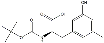 (2R)-2-{[(tert-butoxy)carbonyl]amino}-3-(3-hydroxy-5-methylphenyl)propanoic acid 구조식 이미지