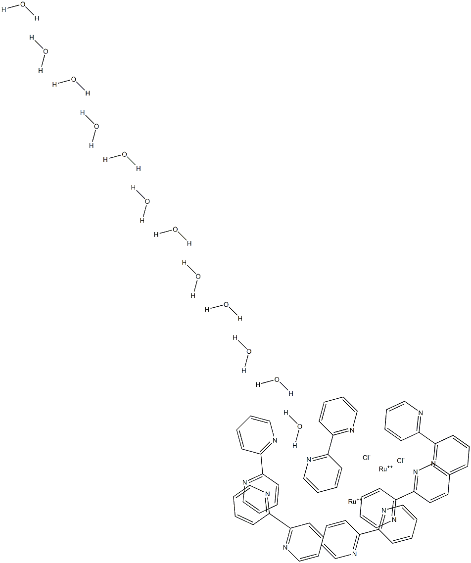 TRIS(2,2'-BIPYRIDYL)RUTHENIUM(II) CHLORIDE HEXAHYDRATE Tris(2,2'-bipyridyl)ruthenium(II) hexahydrate Structure