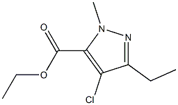 Ethyl 4-chloro-3-ethyl-1-methylpyrazole-5-carboxylate 구조식 이미지