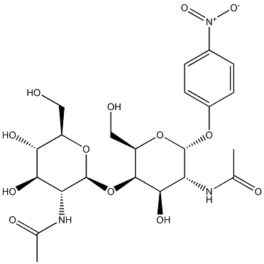 4-Nitrophenyl2-acetamido-4-O-(2-acetamido-2-deoxy-b-D-glucopyranosyl)-2-deoxy-a-D-galactopyranoside Structure