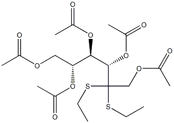 Penta-O-acetyl-D-fructosediethyldithioacetal 구조식 이미지