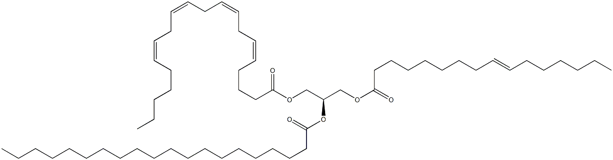 1-(9Z-hexadecenoyl)-2-eicosanoyl-3-(5Z,8Z,11Z,14Z-eicosatetraenoyl)-sn-glycerol 구조식 이미지