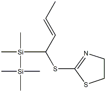 Thiazole, 4,5-dihydro-2-[1-(pentamethyldisilanyl)but-2-enyl]thio- Structure