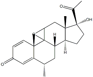 6A-METHYL-17A,-HYDROXY-9,11-EPOXYPREGNA-1,4-DIENE-3,20-DIONE 구조식 이미지