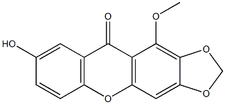 7-hydroxy-1-methoxy-2,3-methylenedioxyxanthone 구조식 이미지