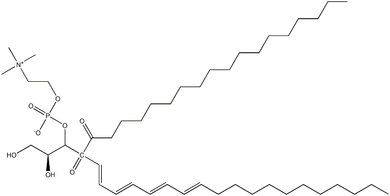 1-octadecanoyl-2-eicosatetraenoyl-sn-glycero-3-phosphocholine 구조식 이미지