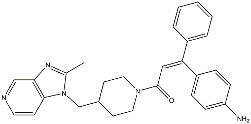 1-((1-(3-(4-aminophenyl)-3-phenylpropenoyl)-4-piperidyl)methyl)-1H-2-methylimidazo(4,5-c)pyridine 구조식 이미지