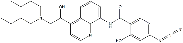 N-(4-(1-hydroxy-2-(dibutylamino)ethyl)quinolin-8-yl)-4-azidosalicylamide Structure