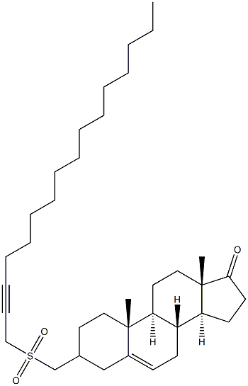 3-(hexadec-2-ynylsulfonylmethyl)androst-5-en-17-one 구조식 이미지