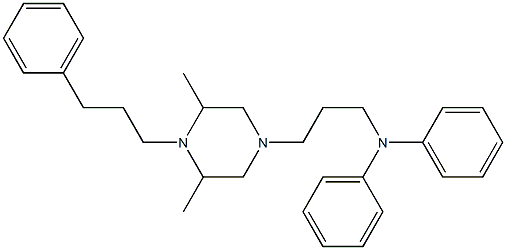 (3-(3,5-dimethyl-4-(3-phenylpropyl)-1-piperazinyl)propyl)diphenylamine 구조식 이미지