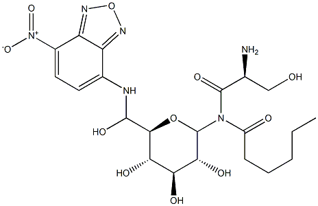 6-(N-(7-nitro-2,1,3-benzoxadiazol-4-yl)amino)hexanoyl-glucosylceramide 구조식 이미지