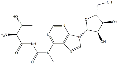 N6-methyl-N6-threonylcarbamoyladenosine 구조식 이미지
