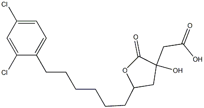 3-(carboxymethyl)-5-(6-(2,4-dichlorophenyl)hexyl)-3-hydroxytetrahydrofuran-2-one Structure