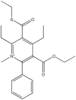 2,4-diethyl-1-methyl-3-(ethylsulfanylcarbonyl)-5-ethyloxycarbonyl-6-phenylpyridinium Structure