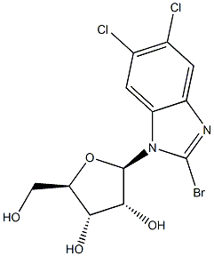 2-bromo-5,6-dichloro-1-beta-D-ribofuranosyl benzimidazole 구조식 이미지
