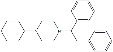 4-cyclohexyl-1-(1,2-diphenylethyl)piperazine 구조식 이미지