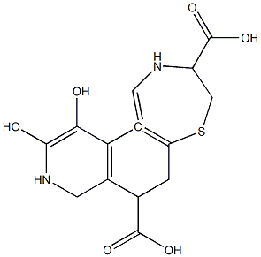 3,7-dicarboxy-10,11-dihydroxy-2,3,4,5,6,7,8,9-octahydropyrido(4,3-g)(1,4)benzothiazepine 구조식 이미지