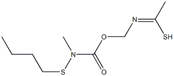 ethanimidothioic acid N-((N-butylthio-N-methylamino)-carbonyloxy)-methylester 구조식 이미지