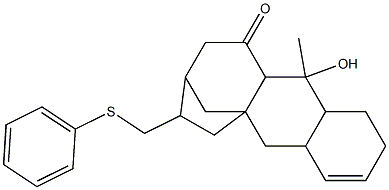 1,2,4a,5,6,7,8,9,10,10a,11,11a-dodecahydro-11-hydroxy-11-methyl-7-phenylthiomethyl-5aH-5a,8-methanocyclohepta(b)naphthalen-10-one Structure