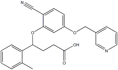 4-(2-cyano-5-(3-pyridylmethoxy)phenoxy)-4-(2-methylphenyl)butanoic acid Structure