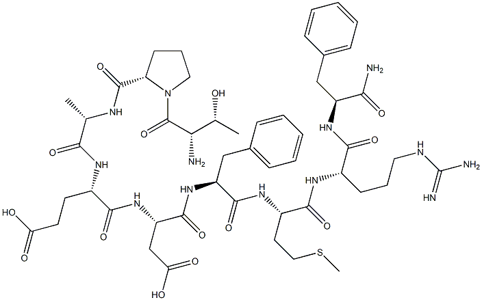 threonyl-prolyl-alanyl-glutamyl-aspartyl-phenylalnyl-methionyl-arginyl-phenylalanylamide 구조식 이미지