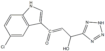 1-(5-chloroindol-3-yl)-3-hydroxy-3-(2H-tetrazol-5-yl)propenone Structure