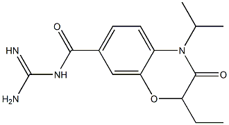 N-(2-ethyl-4-isopropyl-3-oxo-3,4-dihydro-2H-benzo(1,4)oxazine-7-carbonyl)guanidine Structure