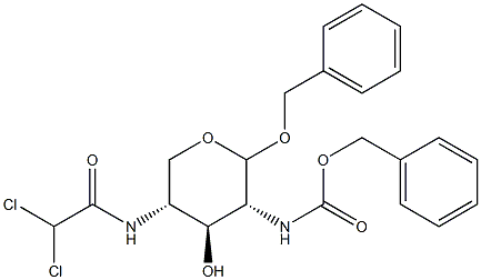 benzyl 2-benzyloxycarbonylamino-4-dichloroacetamido-2,4-dideoxyxylopyranoside Structure