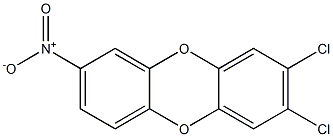 2,3DICHLORO-7-NITRO-DIBENZO-PARA-DIOXIN 구조식 이미지