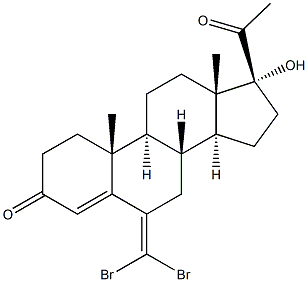 6-(Dibromomethylene)pregna-4-ene-17-ol-3,20-dione Structure