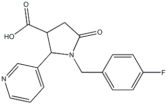 1-(4-Fluoro-benzyl)-5-oxo-2-pyridin-3-yl-pyrrolidine-3-carboxylic acid 구조식 이미지