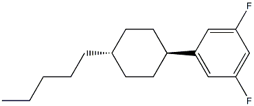 Trans-4-pentylcyclohexyl-3,5-difluorobenzene 구조식 이미지