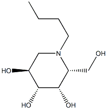 (2R,3S,4R,5S)-1-butyl-2-(hydroxymethyl)piperidine-3,4,5-triol Structure