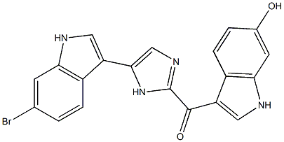 [4-(6-bromo-1H-indol-3-yl)-3H-imidazol-2-yl]-(6-hydroxy-1H-indol-3-yl)methanone 구조식 이미지