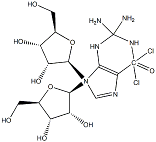 2-Amino-6-chloro-9-(beta-D-ribofuranosyl) 6-Chloroguanosine Structure