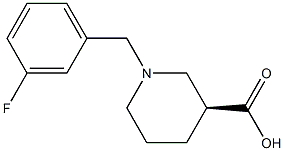 (3S)-1-(3-fluorobenzyl)piperidine-3-carboxylic acid 구조식 이미지