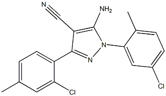 5-amino-1-(5-chloro-2-methylphenyl)-3-(2-chloro-4-methylphenyl)-1H-pyrazole-4-carbonitrile 구조식 이미지