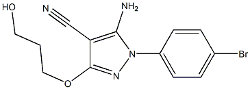 5-AMINO-1-(4-BROMOPHENYL)-3-(3-HYDROXYPROPOXY)-1H-PYRAZOLE-4-CARBONITRILE 구조식 이미지