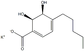 (2R,3S)-1-CARBOXY-4-PENTYL-2,3-DIHYDROXYCYCLOHEX-4,6-DIENE POTASSIUM SALT 95% 구조식 이미지