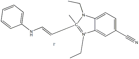 2-(2-ANILINOVINYL)-5-CYANO-1,3-DIETHYL-2-METHYLBENZIMIDAZOLIUM IODIDE Structure