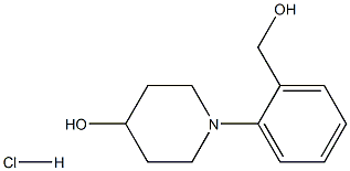 1-(2-HYDROXYMETHYLPHENYL)PIPERIDIN-4-OL HYDROCHLORIDE, 95+% 구조식 이미지