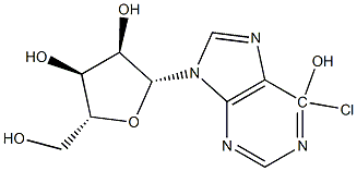 6-CHLOROINOSINE, HPLC PURIFIED, 98% PURE WITH HPLC UV CHROMATOGRAM 구조식 이미지