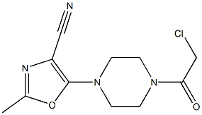 5-[4-(CHLOROACETYL)PIPERAZIN-1-YL]-2-METHYL-1,3-OXAZOLE-4-CARBONITRILE Structure