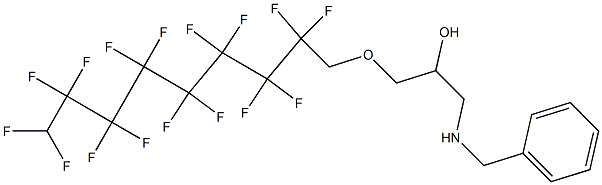 1-Benzylamino-3-(2,2,3,3,4,4,5,5,6,6,7,7,8,8,9,9-hexadecafluoro-nonyloxy)-propan-2-ol 구조식 이미지