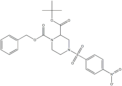 TERT-BUTYL 1-(BENZYLOXYCARBONYL)-4-(4-NITROPHENYL)SULFONYL-PIPERAZINE-2-CARBOXYLATE 구조식 이미지