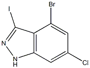 4-BROMO-6-CHLORO-3-IODOINDAZOLE 구조식 이미지