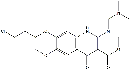 7-(3-CHLORO-PROPOXY)-2-(DIMETHYLAMINO-METHYLENEAMINO)-6-METHOXY-4-OXO-1,2,3,4-TETRAHYDRO-QUINOLINE-3-CARBOXYLIC ACID METHYL ESTER 구조식 이미지