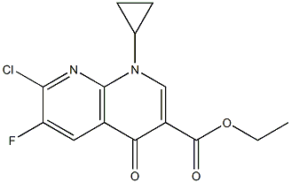 ETHYL 1-CYCLOPROPYL-6-FLUORO-7-CHLORO-4-OXO-1,4-DIHYDRO-1,8- NAPTHYRIDINE-3-CARBOXYLATE Structure