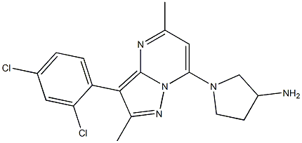 1-[3-(2,4-DICHLOROPHENYL)-2,5-DIMETHYLPYRAZOLO[1,5-A]PYRIMIDIN-7-YL]PYRROLIDIN-3-AMINE 구조식 이미지